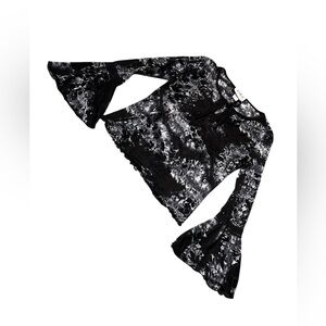 Y2K Jessica, fairycore black and white grunge  top, medium